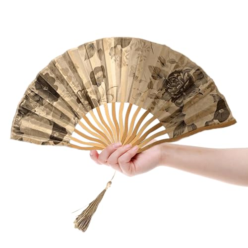 Klappbarer Handfächer,Klassischer Klapperfächer Im Retro-Look - Chinesischer Stil Kühlzubehör Tragbar Für Veranstaltungsbesucher Karnevals Musikfeste Reisen Tänze von Nuytghr