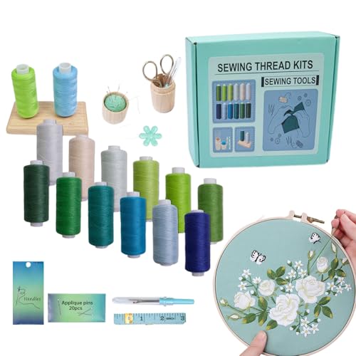Nähgarn,53 teilige Bunte Nähmaschinengarn Kollektion Baumwolle Polyester | Stickzubehör und Nähtools für Quilten Anfänger Zuhause Outdoor Nähgarn,53 teilige Bunte Nähmaschinengarn Kollektion Baumwolle Polyester | Stickzubehör und Nähtools für Quilten Anfänger Zuhause Outdoor von Nuytghr
