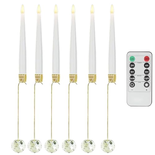 Nuytghr Christmas Tree Candles, Battery Operated Led Lights with Remote, 6 Piece Flameless Set, Pearl Ball Hook Decor, Holiday Table Centerpiece, Kitchen, Outdoor, Party, Wedding, Men, Women von Nuytghr