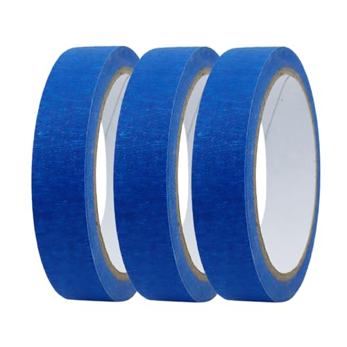 Nuytghr Malerband | 3 Rollen x 20 M Blaues Künstlerkrepp | Abziehbares Klebeband Für Klassenzimmer Haushalt Basteln Auto Projekte von Nuytghr