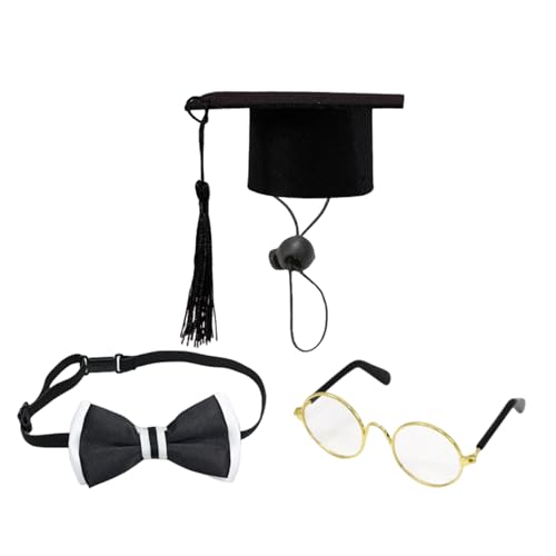 Nuytghr -Outfit für Abschlussfeier, Abschlusshut und Fliege, Rasenkunst-Dekoration, niedlicher College-Hut, Schleife, Brille, Gartenfigur-Zubehör für den Hof Nuytghr -Outfit für Abschlussfeier, Abschlusshut und Fliege, Rasenkunst-Dekoration, niedlicher College-Hut, Schleife, Brille, Gartenfigur-Zubehör für den Hof von Nuytghr
