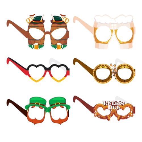 Nuytghr Papierbrillen | Foto-Requisiten, Brillen | Papiergläser lustig, Foto-Requisiten, Gläser für Kinder und Erwachsene, deutsches Bierfest Nuytghr Papierbrillen | Foto-Requisiten, Brillen | Papiergläser lustig, Foto-Requisiten, Gläser für Kinder und Erwachsene, deutsches Bierfest von Nuytghr