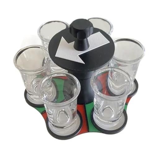 Nuytghr Trinken Roulette Spiel Rad Set Schnapsglas Halter Kit 5.12 Zoll Interaktive Party Entertainment Icebreaker Aktivität für Familie Freunde Versammlung oder Feiertagsfeier von Nuytghr