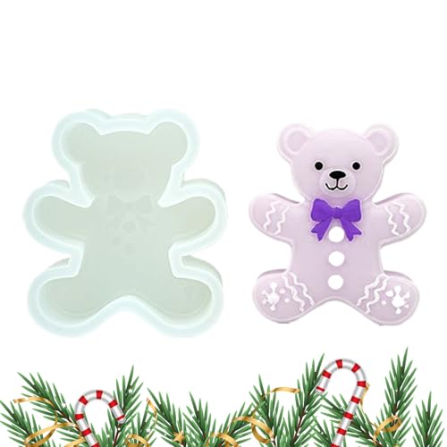 Weihnachtsformen Silikon Harz, Bären Kerzenformen, Antihaft Backform Einfaches Entformen für Fondant Schokolade Kerzenwachs Cupcake Deko von Nuytghr
