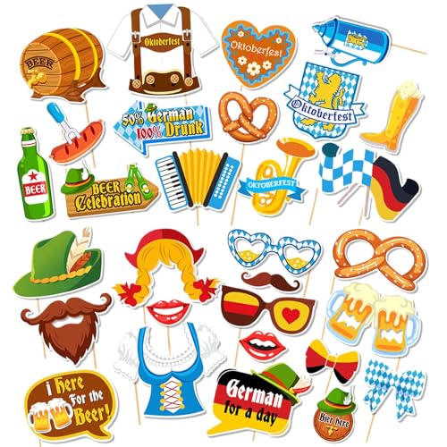 Wiesenbier Fotozubehör | Lustiges Fotozubehör Zum Oktoberfest Bierfest,Deutsche Lustige Accessoires Bunte Party Deko Für Familienfeste Jungs Mädchen Jugendliche Freunde Kinder Wiesenbier Fotozubehör | Lustiges Fotozubehör Zum Oktoberfest Bierfest,Deutsche Lustige Accessoires Bunte Party Deko Für Familienfeste Jungs Mädchen Jugendliche Freunde Kinder von Nuytghr