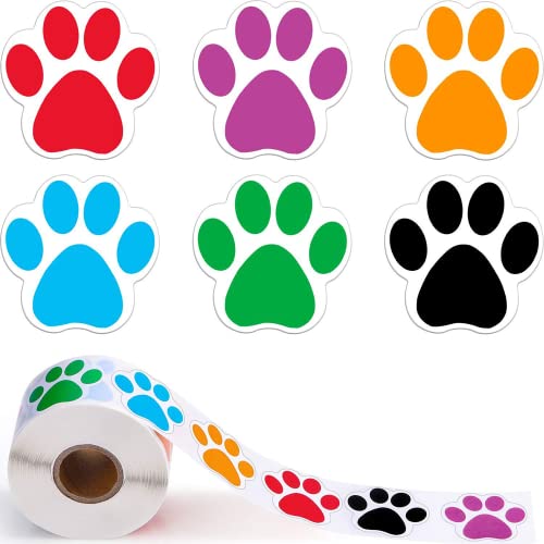 Hunde Pfoten Druck Aufkleber,Bunte Bärentatze Etiketten Aufkleber 1Rollen / 500pcs Bear Paw Print Labels Pet Gift Bag Sticker Food Bag Aufkleber für Scrapbook Craft Labels Wandtattoos Dekoration von Nv Wang