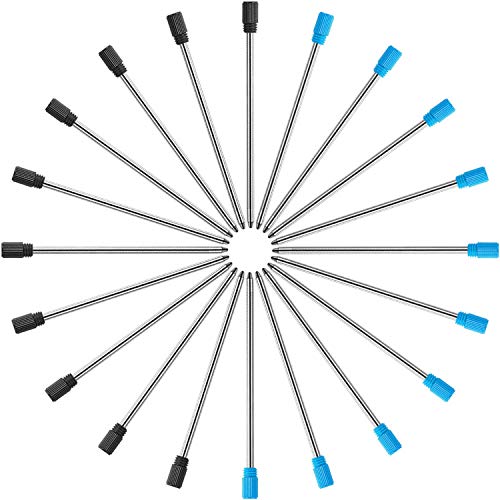 Kugelschreiber Minen,Kugelschreibermine,2,75 Zoll Kugelschreiberminen für Diamant Kristall Stylus Stifte und Kugelschreiber mit Schwarzem Samtbeutel, Schwarz und Blau, 20 Stücke von Nv Wang