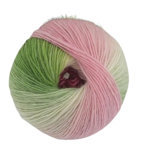 Nvzi 1 Packung Regenbogen-Garn aus 100 % Wolle, Farbverlauf, mehrfarbiges Garn zum Häkeln, Stricken, Gesamtlänge 180 m × 1 (1,50 g × 1,50 g), F von Nvzi