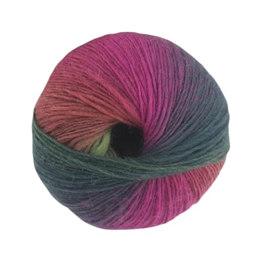 Nvzi 1 Packung Regenbogen-Garn aus 100 % Wolle, Farbverlauf, mehrfarbiges Garn zum Häkeln, Stricken, Gesamtlänge 180 m × 1 (1,50 g × 1,50 g), Größe S von Nvzi