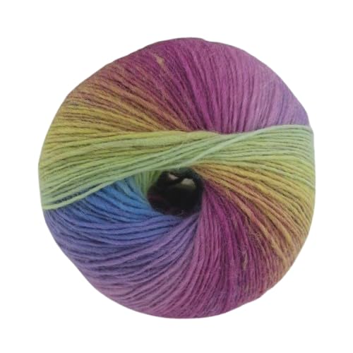 Nvzi 1 Packung Regenbogen-Garn aus 100 % Wolle, Farbverlauf, mehrfarbiges Garn zum Häkeln, Stricken, Gesamtlänge 180 m × 1 (1,50 g × 1,50 g), I von Nvzi