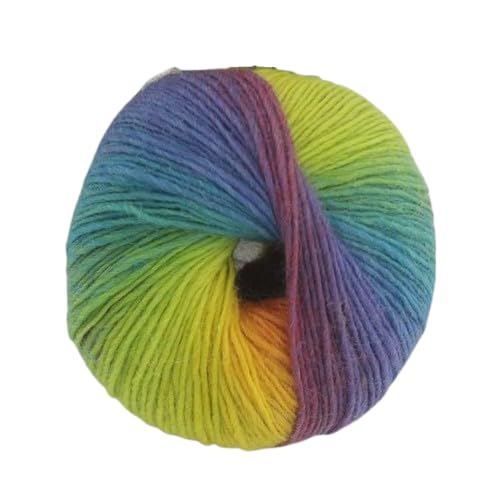 Nvzi 1 Packung Regenbogen-Garn aus 100 % Wolle, Farbverlauf, mehrfarbiges Garn zum Häkeln, Stricken, Gesamtlänge 180 m × 1 (1,50 g × 1,50 g), K von Nvzi