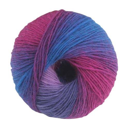 Nvzi 1 Packung Regenbogen-Garn aus 100 % Wolle, Farbverlauf, mehrfarbiges Garn zum Häkeln, Stricken, Gesamtlänge 180 m × 1 (1,50 g × 1,50 g), P von Nvzi