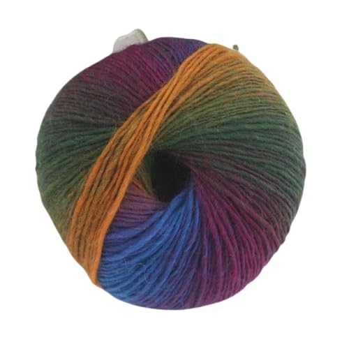 Nvzi 1 Packung Regenbogen-Garn aus 100 % Wolle, Farbverlauf, mehrfarbiges Garn zum Häkeln, Stricken, Gesamtlänge 180 m × 1 (1,50 g × 1,50 g), Q von Nvzi