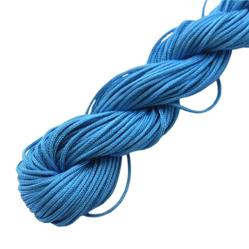 Nvzi 1 mm Satin-Bordüre, chinesische Knotenschnur, Nylon, Makramee-Faden, Rattail-Seidenschnur, Perlenschnur für Halskette, Armband, Schmuckherstellung, Blau Nvzi 1 mm Satin-Bordüre, chinesische Knotenschnur, Nylon, Makramee-Faden, Rattail-Seidenschnur, Perlenschnur für Halskette, Armband, Schmuckherstellung, Blau von Nvzi