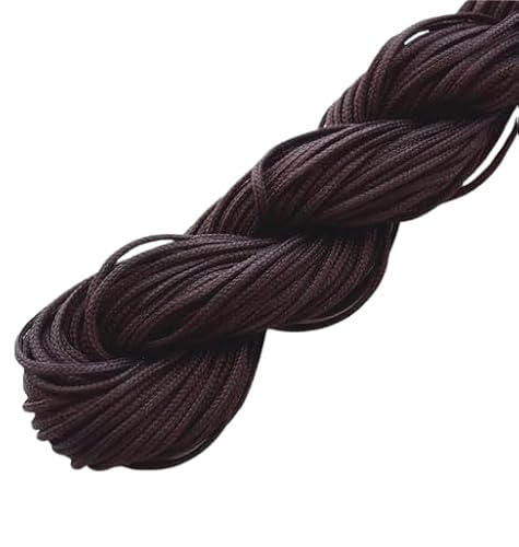 Nvzi 1 mm Satin-Bordüre, chinesische Knotenschnur, Nylon, Makramee-Faden, Rattail-Seidenschnur, Perlenschnur für Halskette, Armband, Schmuckherstellung, Braun Nvzi 1 mm Satin-Bordüre, chinesische Knotenschnur, Nylon, Makramee-Faden, Rattail-Seidenschnur, Perlenschnur für Halskette, Armband, Schmuckherstellung, Braun von Nvzi