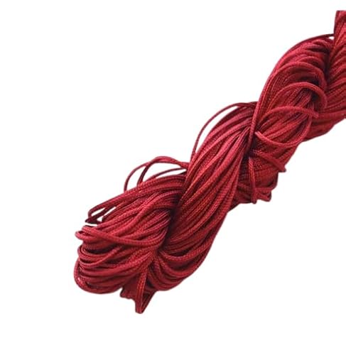 Nvzi 1 mm Satin-Bordüre, chinesische Knotenschnur, Nylon, Makramee-Faden, Rattail-Seidenschnur, Perlenschnur für Halskette, Armband, Schmuckherstellung, Dunkelrot Nvzi 1 mm Satin-Bordüre, chinesische Knotenschnur, Nylon, Makramee-Faden, Rattail-Seidenschnur, Perlenschnur für Halskette, Armband, Schmuckherstellung, Dunkelrot von Nvzi