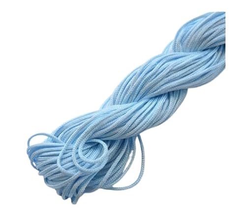 Nvzi 1 mm Satin-Bordüre, chinesische Knotenschnur, Nylon, Makramee-Faden, Rattail-Seidenschnur, Perlenschnur für Halskette, Armband, Schmuckherstellung, Hellblau Nvzi 1 mm Satin-Bordüre, chinesische Knotenschnur, Nylon, Makramee-Faden, Rattail-Seidenschnur, Perlenschnur für Halskette, Armband, Schmuckherstellung, Hellblau von Nvzi