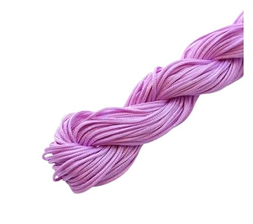 Nvzi 1 mm Satin-Bordüre, chinesische Knotenschnur, Nylon, Makramee-Faden, Rattail-Seidenschnur, Perlenschnur für Halskette, Armband, Schmuckherstellung, Hellviolett Nvzi 1 mm Satin-Bordüre, chinesische Knotenschnur, Nylon, Makramee-Faden, Rattail-Seidenschnur, Perlenschnur für Halskette, Armband, Schmuckherstellung, Hellviolett von Nvzi