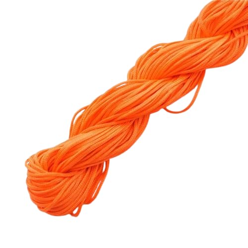 Nvzi 1 mm Satin-Bordüre, chinesische Knotenschnur, Nylon, Makramee-Faden, Rattail-Seidenschnur, Perlenschnur für Halskette, Armband, Schmuckherstellung, Orange von Nvzi