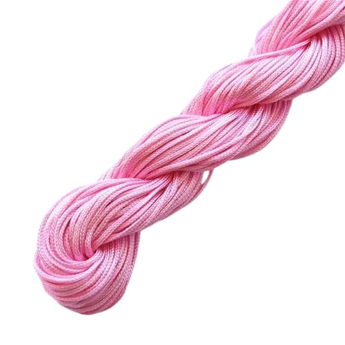 Nvzi 1 mm Satin-Bordüre, chinesische Knotenschnur, Nylon, Makramee-Faden, Rattail-Seidenschnur, Perlenschnur für Halskette, Armband, Schmuckherstellung, Rosa Nvzi 1 mm Satin-Bordüre, chinesische Knotenschnur, Nylon, Makramee-Faden, Rattail-Seidenschnur, Perlenschnur für Halskette, Armband, Schmuckherstellung, Rosa von Nvzi