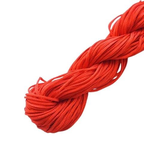 Nvzi 1 mm Satin-Bordüre, chinesische Knotenschnur, Nylon, Makramee-Faden, Rattail-Seidenschnur, Perlenschnur für Halskette, Armband, Schmuckherstellung, Rot Nvzi 1 mm Satin-Bordüre, chinesische Knotenschnur, Nylon, Makramee-Faden, Rattail-Seidenschnur, Perlenschnur für Halskette, Armband, Schmuckherstellung, Rot von Nvzi
