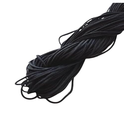 Nvzi 1 mm Satin-Bordüre, chinesische Knotenschnur, Nylon, Makramee-Faden, Rattail-Seidenschnur, Perlenschnur für Halskette, Armband, Schmuckherstellung, Schwarz Nvzi 1 mm Satin-Bordüre, chinesische Knotenschnur, Nylon, Makramee-Faden, Rattail-Seidenschnur, Perlenschnur für Halskette, Armband, Schmuckherstellung, Schwarz von Nvzi