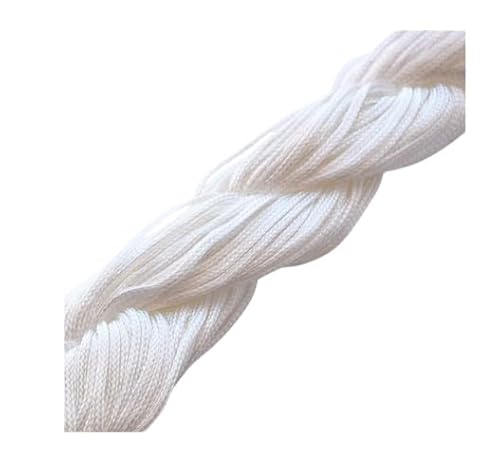 Nvzi 1 mm Satin-Bordüre, chinesische Knotenschnur, Nylon, Makramee-Faden, Rattail-Seidenschnur, Perlenschnur für Halskette, Armband, Schmuckherstellung, Weiß Nvzi 1 mm Satin-Bordüre, chinesische Knotenschnur, Nylon, Makramee-Faden, Rattail-Seidenschnur, Perlenschnur für Halskette, Armband, Schmuckherstellung, Weiß von Nvzi