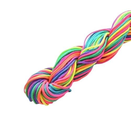 Nvzi 1 mm Satin-Bordüre, chinesische Knotenschnur, Nylon, Makramee-Faden, Rattail-Seidenschnur, Perlenschnur für Halskette, Armband, Schmuckherstellung, mehrfarbig Nvzi 1 mm Satin-Bordüre, chinesische Knotenschnur, Nylon, Makramee-Faden, Rattail-Seidenschnur, Perlenschnur für Halskette, Armband, Schmuckherstellung, mehrfarbig von Nvzi
