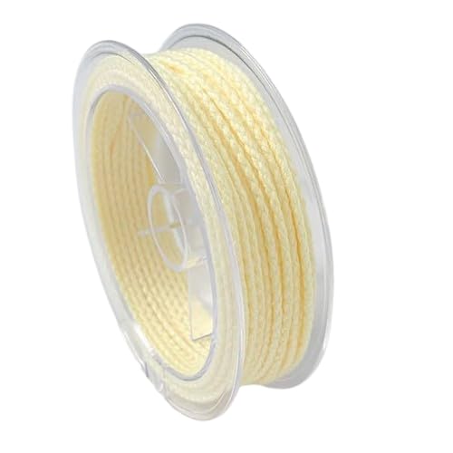 Nvzi 2 mm Drachenschuppenseil, Baumwollseil, gewebte Baumwollschnur für selbstgemachte Seile, Perlenseile, Quasten, gestrickte Knoten-Armbänder und Anhängerseile, Hellgelb Nvzi 2 mm Drachenschuppenseil, Baumwollseil, gewebte Baumwollschnur für selbstgemachte Seile, Perlenseile, Quasten, gestrickte Knoten-Armbänder und Anhängerseile, Hellgelb von Nvzi