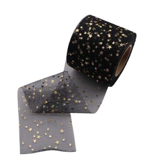 Nvzi 22,7 m Heißprägeband mit Mond und Sternen, Tüllband, 6 cm breit, für Dekoration, Weihnachten, Geschenkverpackung, Bastelband für Geschenkverpackungen, Dekoration, Schwarz Nvzi 22,7 m Heißprägeband mit Mond und Sternen, Tüllband, 6 cm breit, für Dekoration, Weihnachten, Geschenkverpackung, Bastelband für Geschenkverpackungen, Dekoration, Schwarz von Nvzi
