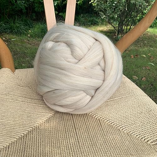 Nvzi 250 g Wollgarn, Faser-Roving-Wolle-Top, Wollfilz-Zubehör, reine Wolle, grobes Garn, Spinnwolle, zum Nadelfilzen, Nassfilzen, Heimwerken, Handspinnen, Beige Nvzi 250 g Wollgarn, Faser-Roving-Wolle-Top, Wollfilz-Zubehör, reine Wolle, grobes Garn, Spinnwolle, zum Nadelfilzen, Nassfilzen, Heimwerken, Handspinnen, Beige von Nvzi
