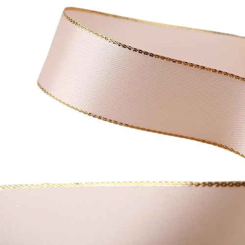 Nvzi 45,7 m langes Polyester-Satinband mit metallischem Rand, goldfarbener Rand, für Urlaubsdekoration, Geschenkverpackung, Verpackung, A07 Nvzi 45,7 m langes Polyester-Satinband mit metallischem Rand, goldfarbener Rand, für Urlaubsdekoration, Geschenkverpackung, Verpackung, A07 von Nvzi