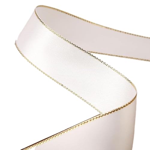 Nvzi 45,7 m langes Polyester-Satinband mit metallischem Rand, goldfarbener Rand, für Urlaubsdekoration, Geschenkverpackung, Verpackung - A01 Nvzi 45,7 m langes Polyester-Satinband mit metallischem Rand, goldfarbener Rand, für Urlaubsdekoration, Geschenkverpackung, Verpackung - A01 von Nvzi