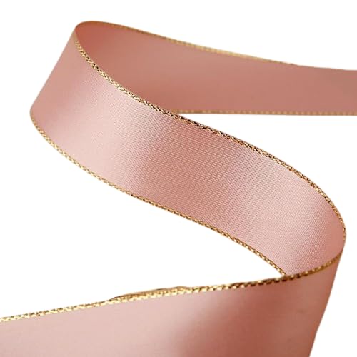 Nvzi 45,7 m langes Polyester-Satinband mit metallischem Rand, goldfarbener Rand, für Urlaubsdekoration, Geschenkverpackung, Verpackung - A05 Nvzi 45,7 m langes Polyester-Satinband mit metallischem Rand, goldfarbener Rand, für Urlaubsdekoration, Geschenkverpackung, Verpackung - A05 von Nvzi