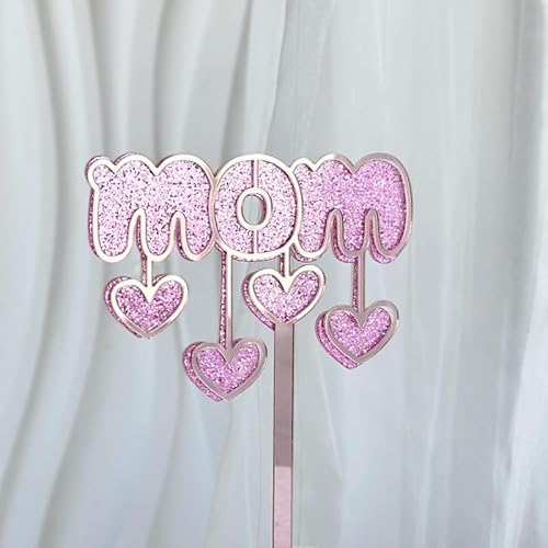 Nvzi 5 x "Happy Mother's Day"-Kuchenaufsätze, Muttertags-Buchstaben, Rosa, dekorative Party-Kuchendekoration für Muttertag (Rosa B) von Nvzi
