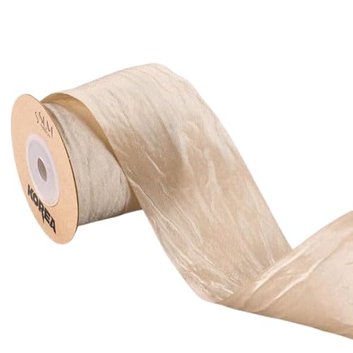 Nvzi 9,1 m langes Stoffband, seidenähnlich, zerknitterte Bänder, für Geschenkverpackungen, Korb, Kränze, Schleifen, Heimveranstaltungen, Dekoration, Weihnachtsbaumspitze, Schleifen, A37 Nvzi 9,1 m langes Stoffband, seidenähnlich, zerknitterte Bänder, für Geschenkverpackungen, Korb, Kränze, Schleifen, Heimveranstaltungen, Dekoration, Weihnachtsbaumspitze, Schleifen, A37 von Nvzi