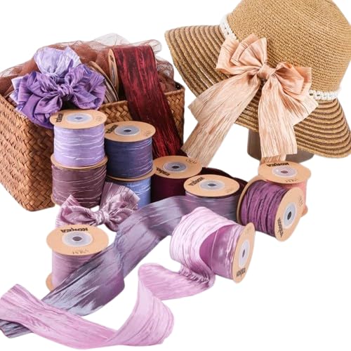 Nvzi 9,1 m langes Stoffband, seidenähnlich, zerknitterte Bänder, für Geschenkverpackungen, Korb, Kränze, Schleifen, Heimveranstaltungen, Dekoration, Weihnachtsbaumspitze, Schleifen, A40 Nvzi 9,1 m langes Stoffband, seidenähnlich, zerknitterte Bänder, für Geschenkverpackungen, Korb, Kränze, Schleifen, Heimveranstaltungen, Dekoration, Weihnachtsbaumspitze, Schleifen, A40 von Nvzi
