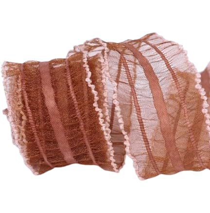 Nvzi Chiffonband, 9,1 m pro Rolle, perfekt für Hochzeitseinladungen, festliche Dekoration und Geschenkverpackungen, Braun von Nvzi