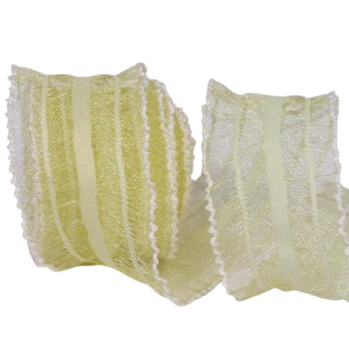 Nvzi Chiffonband, 9,1 m pro Rolle, perfekt für Hochzeitseinladungen, festliche Dekoration und Geschenkverpackungen, Hellgelb Nvzi Chiffonband, 9,1 m pro Rolle, perfekt für Hochzeitseinladungen, festliche Dekoration und Geschenkverpackungen, Hellgelb von Nvzi