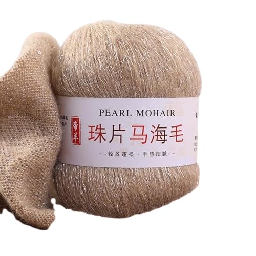 Nvzi Dünnes Mohair-Strickgarn, Pailletten, Häkeln, flauschig, gestrickt, modisch, weiche Spitze, Wolle, Faden, Pullover, Schal, Perlen, Garne, Khaki, 50 g Nvzi Dünnes Mohair-Strickgarn, Pailletten, Häkeln, flauschig, gestrickt, modisch, weiche Spitze, Wolle, Faden, Pullover, Schal, Perlen, Garne, Khaki, 50 g von Nvzi