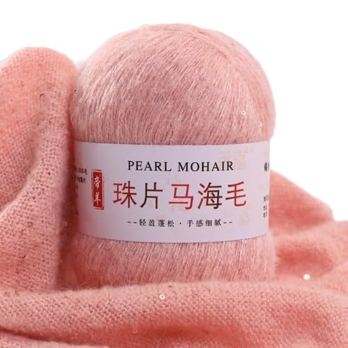 Nvzi Dünnes Mohair-Strickgarn, Pailletten, Häkeln, flauschig, gestrickt, modisch, weiche Spitze, Wolle, Faden, Pullover, Schal, Perlen, Garne, Rosa, 50 g Nvzi Dünnes Mohair-Strickgarn, Pailletten, Häkeln, flauschig, gestrickt, modisch, weiche Spitze, Wolle, Faden, Pullover, Schal, Perlen, Garne, Rosa, 50 g von Nvzi