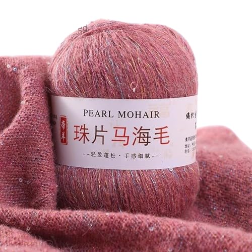 Nvzi Dünnes Mohair-Strickgarn, Pailletten, Häkeln, flauschig, gestrickt, modisch, weiche Spitze, Wolle, Pullover, Schal, Perlen, Garne, Rosa, B Nvzi Dünnes Mohair-Strickgarn, Pailletten, Häkeln, flauschig, gestrickt, modisch, weiche Spitze, Wolle, Pullover, Schal, Perlen, Garne, Rosa, B von Nvzi