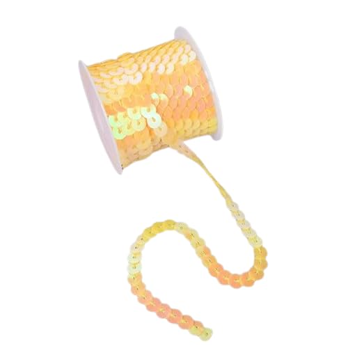 Nvzi Flacher Paillettenstreifen, 6 mm, 4,5 m, flach, Paillettenband, metallisch, glänzend, Nähschnur für Meerjungfrauen, Basteln, Verzierungen, Halloween-Kostüm, 10 Stück, Gelb AB Nvzi Flacher Paillettenstreifen, 6 mm, 4,5 m, flach, Paillettenband, metallisch, glänzend, Nähschnur für Meerjungfrauen, Basteln, Verzierungen, Halloween-Kostüm, 10 Stück, Gelb AB von Nvzi
