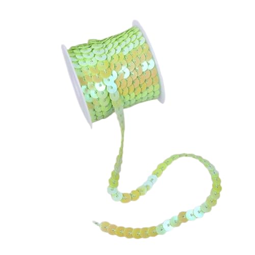 Nvzi Flacher Paillettenstreifen, 6 mm, 4,5 m, flach, Paillettenband, metallisch, glänzend, Nähschnur für Meerjungfrauen, Basteln, Verzierungen, Halloween-Kostüm, 10 Stück, Grün AB Nvzi Flacher Paillettenstreifen, 6 mm, 4,5 m, flach, Paillettenband, metallisch, glänzend, Nähschnur für Meerjungfrauen, Basteln, Verzierungen, Halloween-Kostüm, 10 Stück, Grün AB von Nvzi