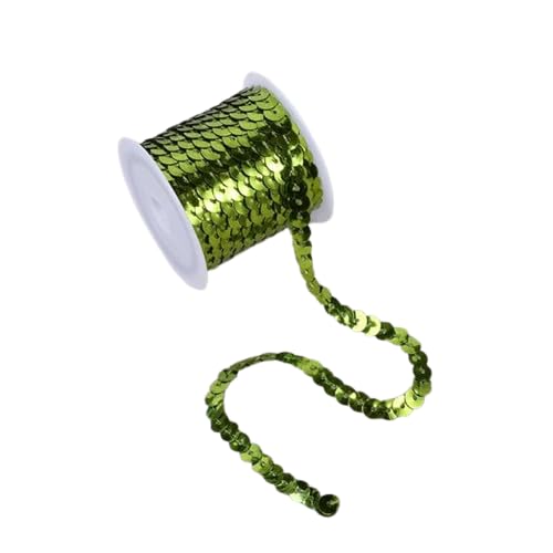 Nvzi Flacher Paillettenstreifen, 6 mm, 4,5 m, flach, Paillettenband, metallisch, glänzend, Nähschnur für Meerjungfrauen, Basteln, Verzierungen, Halloween-Kostüm, 10 Stück, Grün Nvzi Flacher Paillettenstreifen, 6 mm, 4,5 m, flach, Paillettenband, metallisch, glänzend, Nähschnur für Meerjungfrauen, Basteln, Verzierungen, Halloween-Kostüm, 10 Stück, Grün von Nvzi
