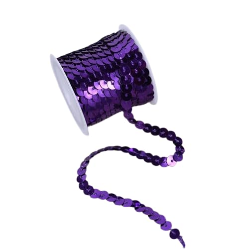Nvzi Flacher Paillettenstreifen, 6 mm, 4,5 m, flach, Paillettenband, metallisch, glänzend, Nähschnur für Meerjungfrauen, Basteln, Verzierungen, Halloween-Kostüm, 10 Stück, Lila Nvzi Flacher Paillettenstreifen, 6 mm, 4,5 m, flach, Paillettenband, metallisch, glänzend, Nähschnur für Meerjungfrauen, Basteln, Verzierungen, Halloween-Kostüm, 10 Stück, Lila von Nvzi