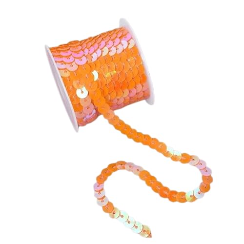 Nvzi Flacher Paillettenstreifen, 6 mm, 4,5 m, flach, Paillettenband, metallisch, glänzend, Nähschnur für Meerjungfrauen, Basteln, Verzierungen, Halloween-Kostüm, 10 Stück, Orange AB Nvzi Flacher Paillettenstreifen, 6 mm, 4,5 m, flach, Paillettenband, metallisch, glänzend, Nähschnur für Meerjungfrauen, Basteln, Verzierungen, Halloween-Kostüm, 10 Stück, Orange AB von Nvzi