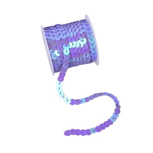 Nvzi Flacher Paillettenstreifen, 6 mm, 4,5 m, flach, Paillettenband, metallisch, glänzend, Nähschnur für Meerjungfrauen, Basteln, Verzierungen, Halloween-Kostüm, 10 Stück, Violett AB Nvzi Flacher Paillettenstreifen, 6 mm, 4,5 m, flach, Paillettenband, metallisch, glänzend, Nähschnur für Meerjungfrauen, Basteln, Verzierungen, Halloween-Kostüm, 10 Stück, Violett AB von Nvzi
