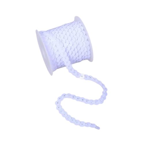 Nvzi Flacher Paillettenstreifen, 6 mm, 4,5 m, flach, Paillettenband, metallisch, glänzend, Nähschnur für Meerjungfrauen, Basteln, Verzierungen, Halloween-Kostüm, 10 Stück, Weiß Nvzi Flacher Paillettenstreifen, 6 mm, 4,5 m, flach, Paillettenband, metallisch, glänzend, Nähschnur für Meerjungfrauen, Basteln, Verzierungen, Halloween-Kostüm, 10 Stück, Weiß von Nvzi
