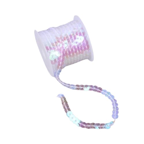 Nvzi Flacher Paillettenstreifen, 6 mm, 4,5 m, flach, Paillettenband, metallisch, glänzend, Nähschnur für Meerjungfrauen, Basteln, Verzierungen, Halloween-Kostüm, 10 Stück, mehrfarbig von Nvzi
